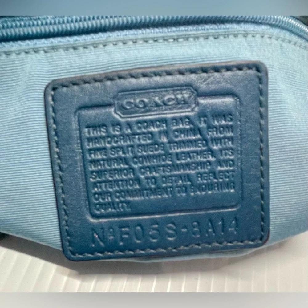 Coach SoHo Hobo Shoulder Bag Blue Suede w/fringe tassel Vintage 2005 style #8A14 - Picture 11 of 14